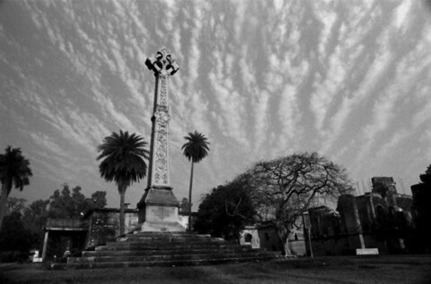 At the British Residency, brooding memorials to the British soldiers, women, and children.