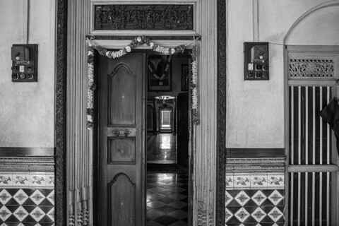 Karaikudi MSMM Doors Chettinad, Tamil Nadu. January 2019