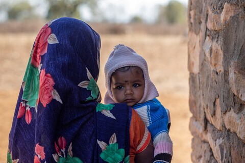 Infant and Mother at Koni Panna, Madhya Pradesh. January 2019