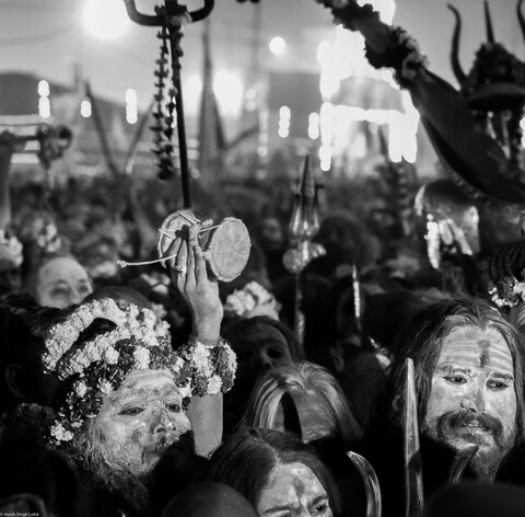Kumbh Naga Sadhus Pre Dawn Sangam, Uttar Pradesh. February 2019