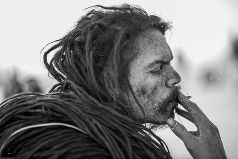 Kumbh Sadhu Bidiwala Sangam, Uttar Pradesh. February 2019