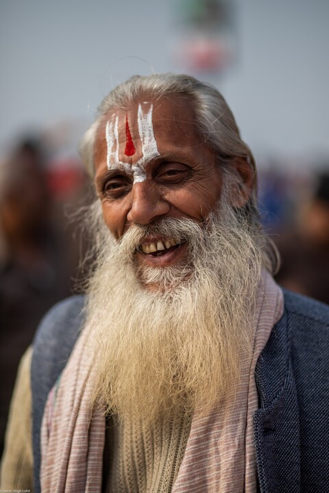 Kumbh Sadhu Pilgrim Happy Sangam, Uttar Pradesh. February 2019