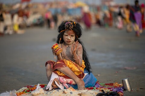 Kumbh Pilgrim Krishna Sangam, Uttar Pradesh. February 2019