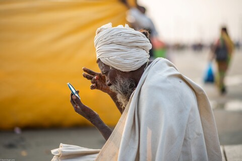 Kumbh Pilgrim After Bathing Sangam, Uttar Pradesh. February 2019