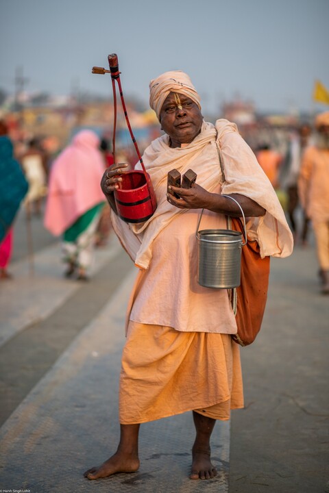Kumbh Pilgrim Baul from Bengal Sangam, Uttar Pradesh. February 2019