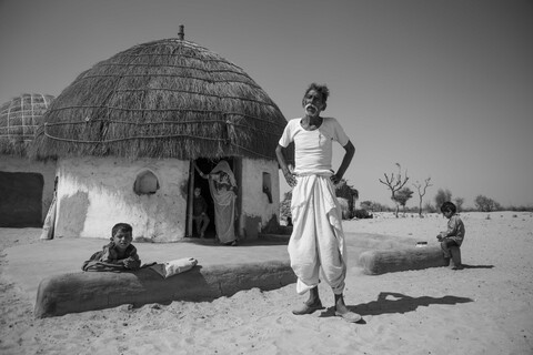 Sonaram at his Dhani Siyana, Rajasthan. February 2021